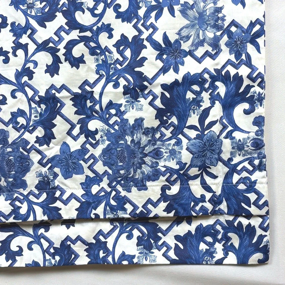 Ralph Lauren Dorsey Blue Label Chinoiserie Cotton King Pillowcase ONLY 1 48 X 20